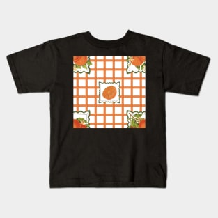 Orange Gingham Kids T-Shirt